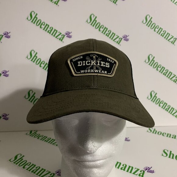 Dickies Hat Workwear Patch Baseball Cap Snapback Trucker Green Black One Size - Picture 1 of 7